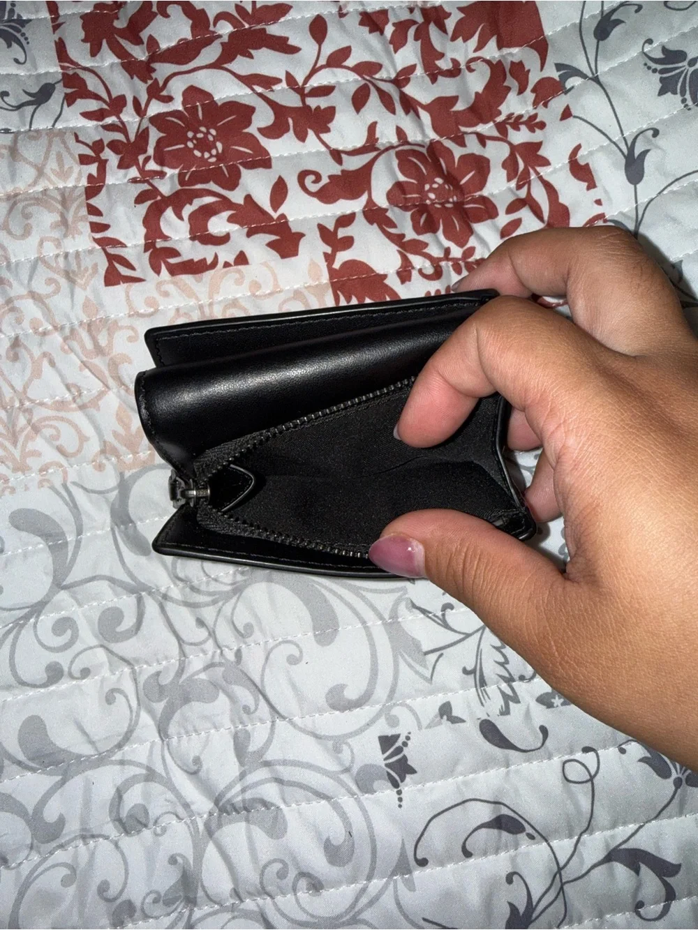 Coach Refined Calf Leather Micro Wallet in black